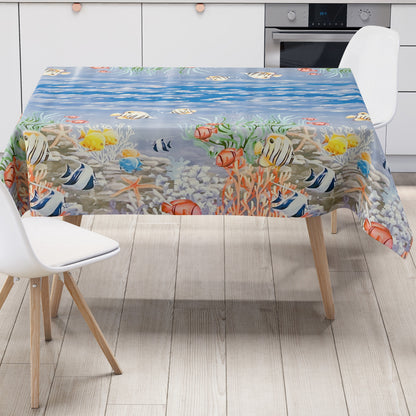 Oilcloth tablecloth sold by the meter 01301-00 Easter Easter Bunny Tulips square round oval
