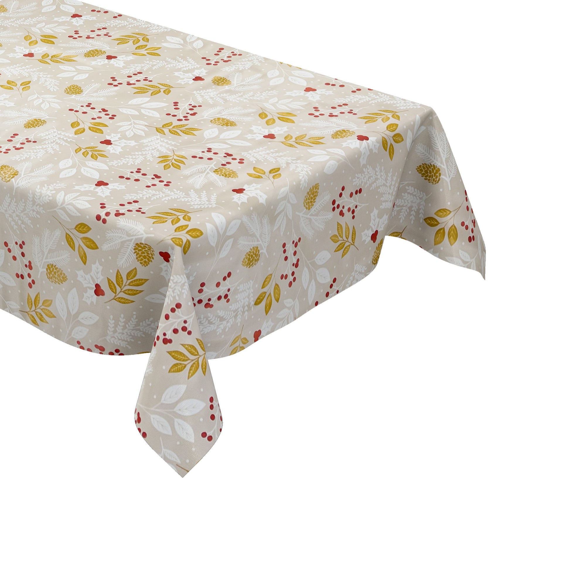 Wachstuch Tischdecke Weihnachten beige