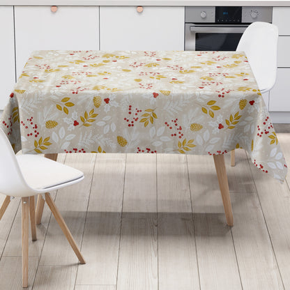 Wachstuch Tischdecke Weihnachten beige