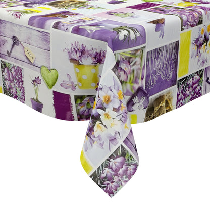 Nappe toile cirée vendue au mètre 01301-00 Pâques Lapin de Pâques Tulipes carrée ronde ovale