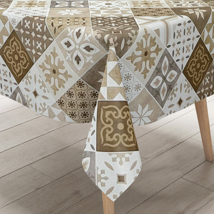 Wachstuch Tischdecke Moasik braun beige