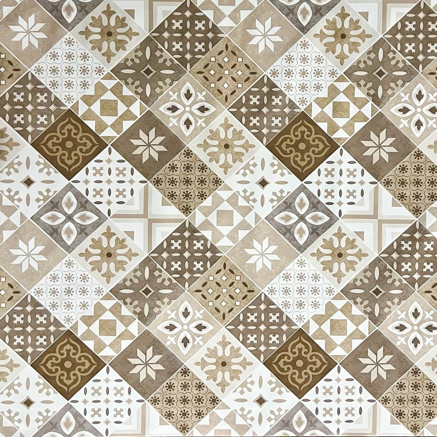 Wachstuch Tischdecke Moasik braun beige