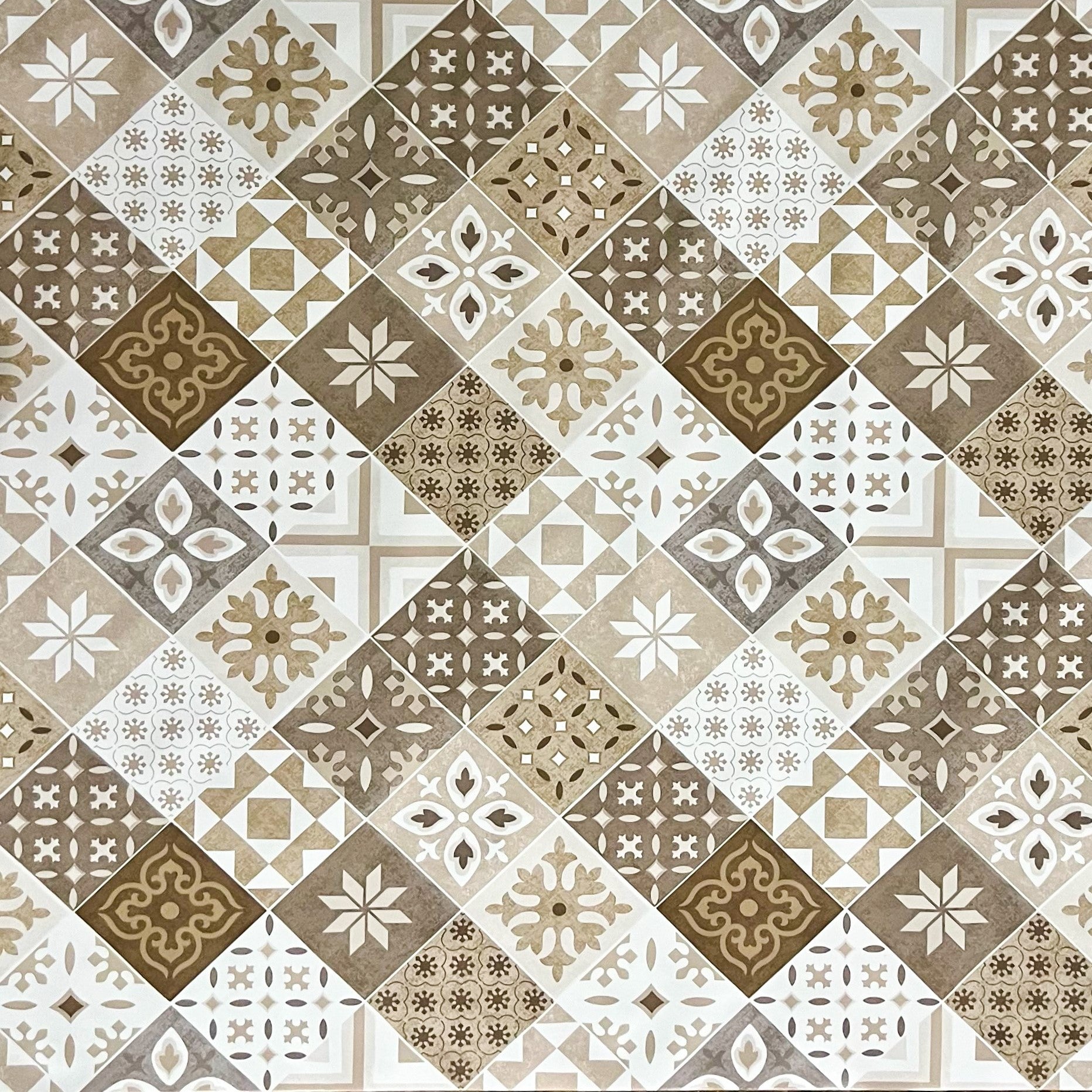 Wachstuch Tischdecke Moasik braun beige