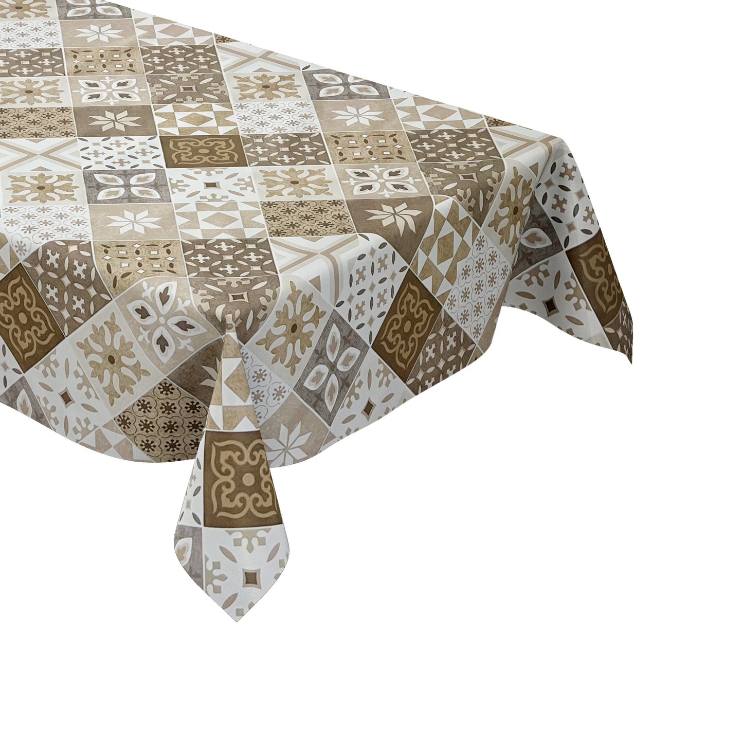 Wachstuch Tischdecke Moasik braun beige
