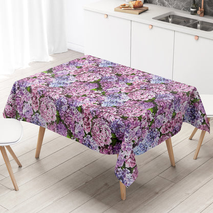Nappe en toile cirée B4049-01 Hortensias Mer de Fleurs carrée ronde ovale vendue au mètre