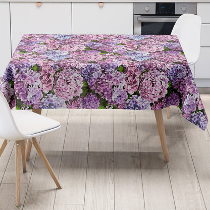 Nappe en toile cirée B4049-01 Hortensias Mer de Fleurs carrée ronde ovale vendue au mètre