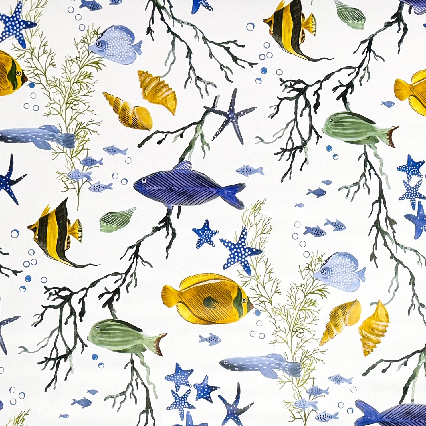Wachstuch Tischdecke Fische maritim