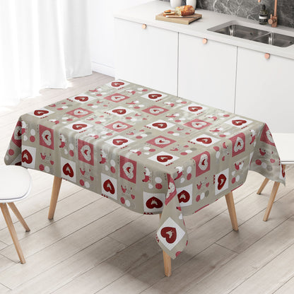 Rouleau de toile cirée ARTICLES SPÉCIAUX Cœurs de poulet rouge gris B5009-01 Rouleau de marchandises