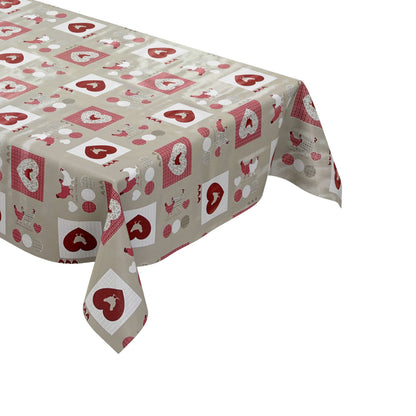 Rouleau de toile cirée ARTICLES SPÉCIAUX Cœurs de poulet rouge gris B5009-01 Rouleau de marchandises