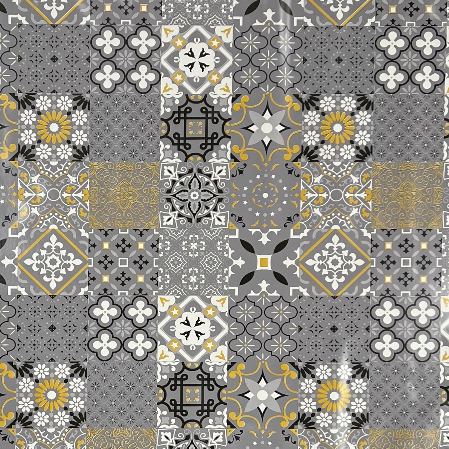 Wachstuch Tischdecke Mosaik grau