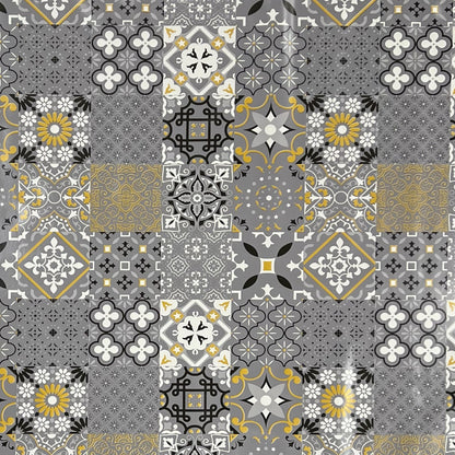 Wachstuch Tischdecke Mosaik grau