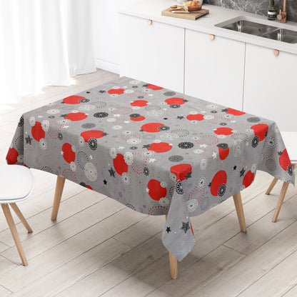 Wachstuch Tischdecke Weihnachten grau