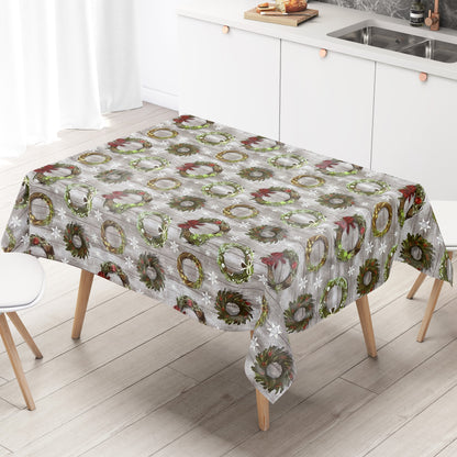 Wachstuch Rolle Weihnachten B5041-01 Weihnachtskranz auf Holz Rollenware