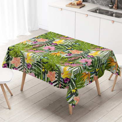 Wachstuch Rolle Meterware Rollenware B5044-01 Dschungel Monstera auf weiß