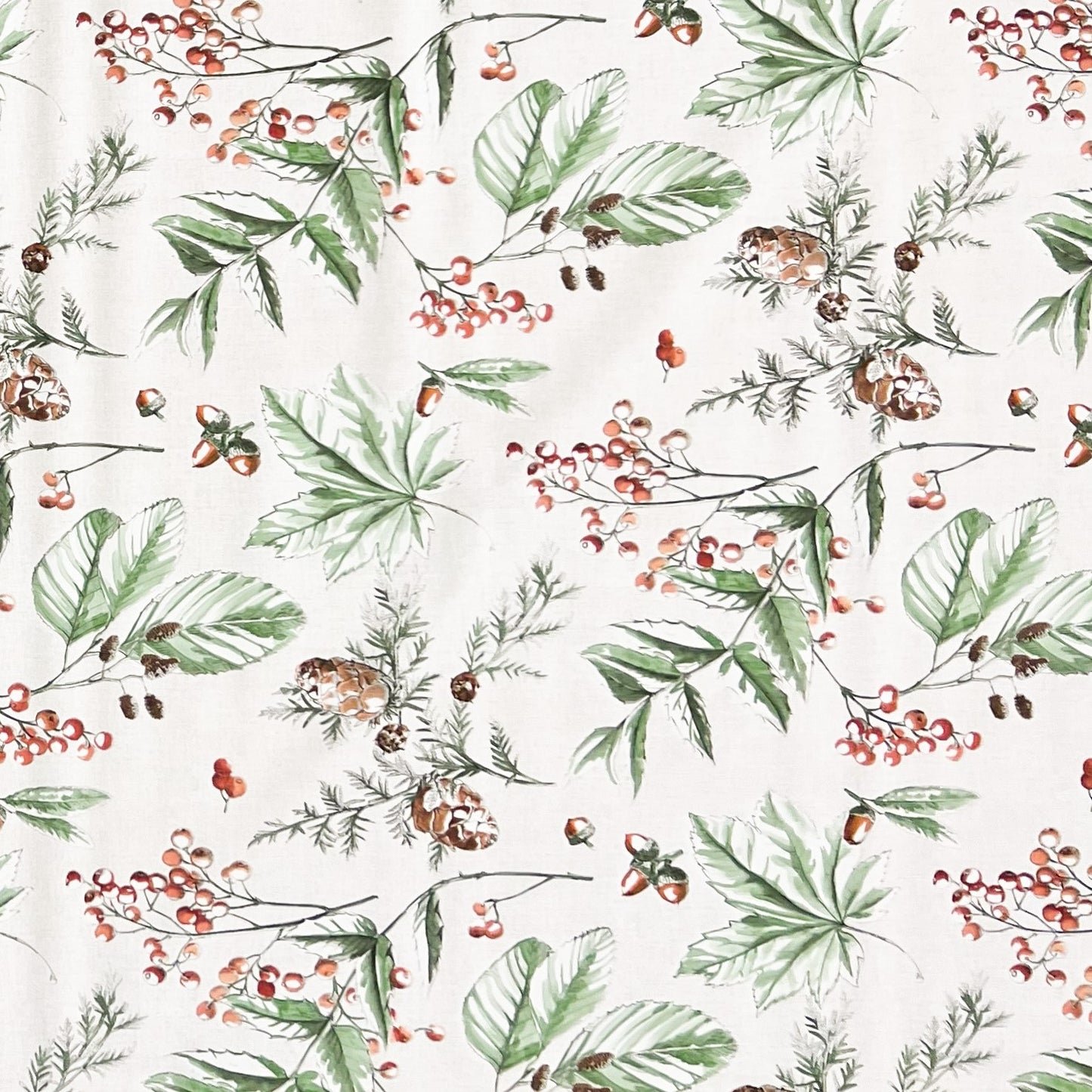 Nappe en toile cirée gaufrée B5067-02 Noël Hiver houx pommes de pin carré rond ovale