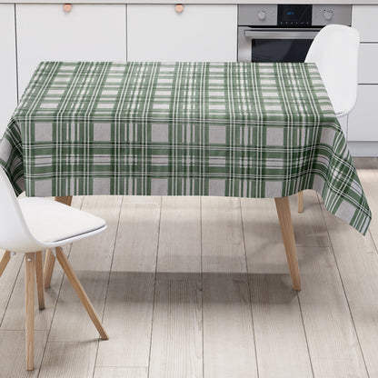Wachstuch Tischdecke B5073-02 grün kariert Karo Landhaus eckig rund oval