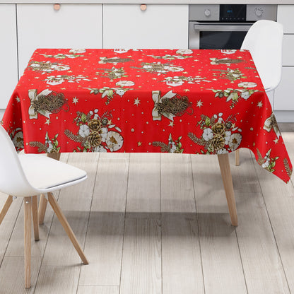 Wachstuch Tischdecke Weihnachten Advent rot