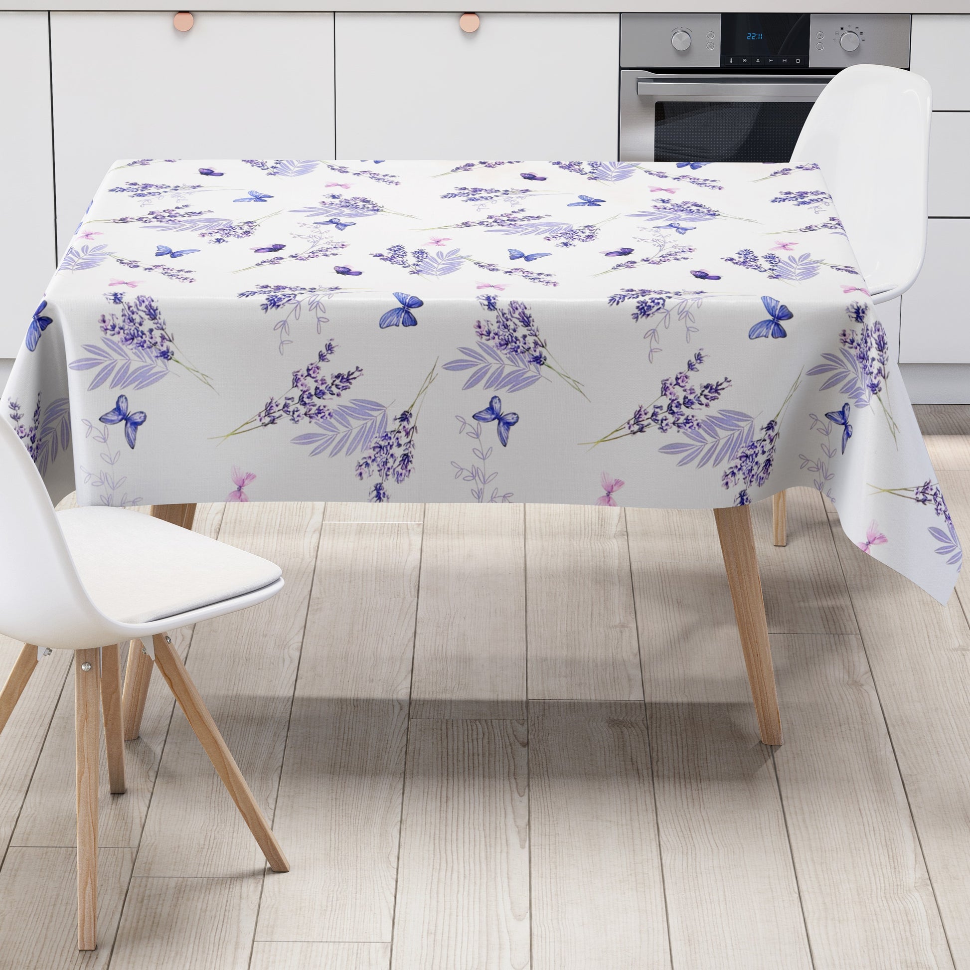 Wachstuch Tischdecke Lavendel Schmetterlinge