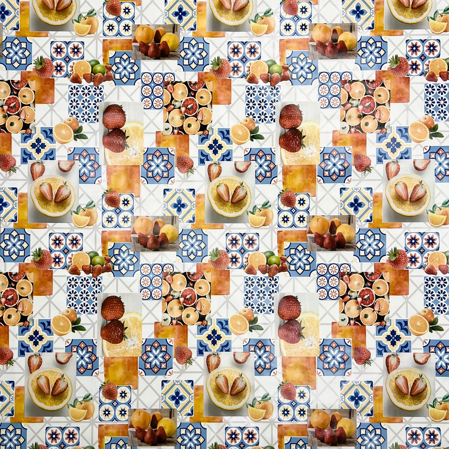 Oilcloth roll SPECIAL ITEM Fruits Tiles B6002-01 Roll goods