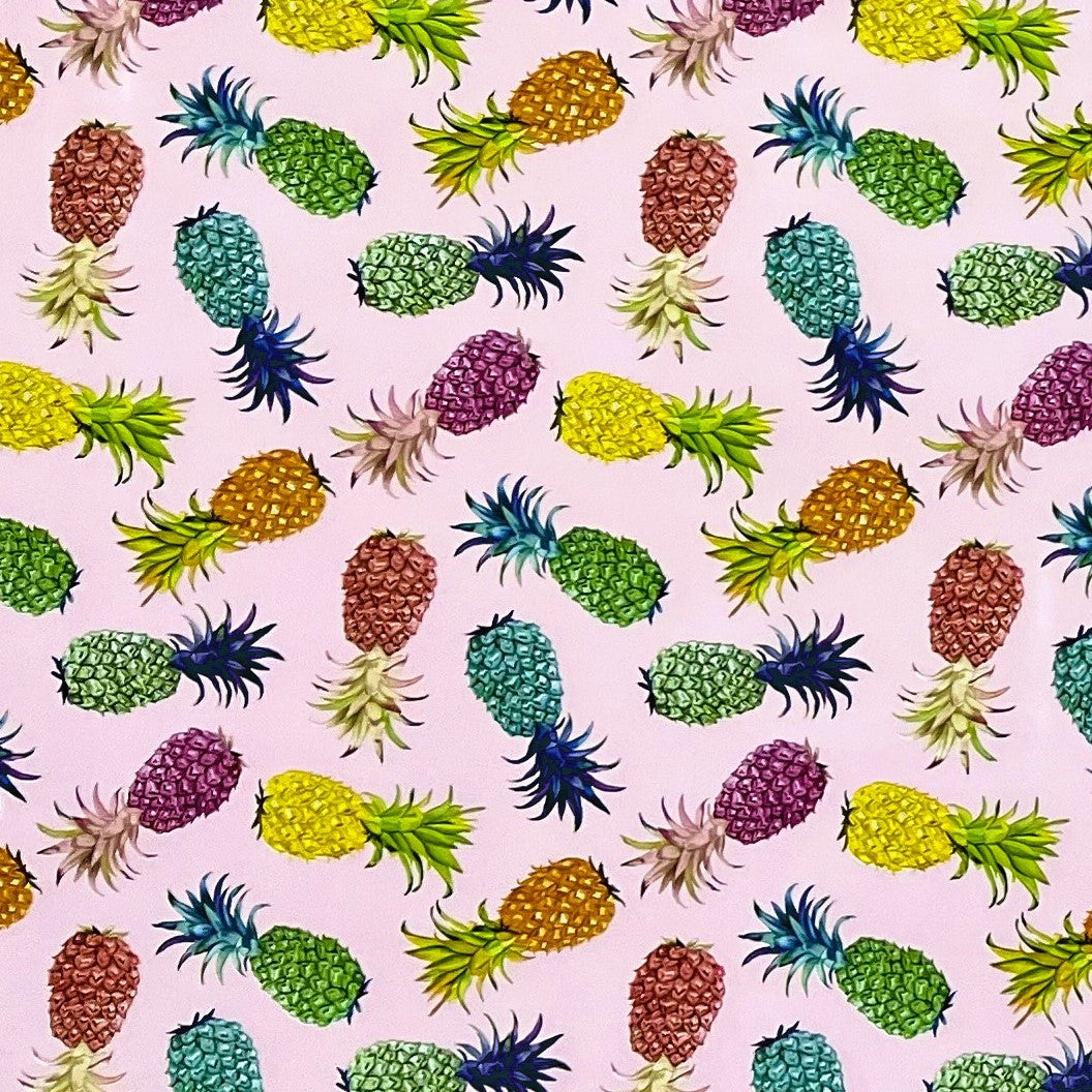 Rouleau de toile cirée ARTICLE SPÉCIAL ananas coloré sur rose B6010-03 Rouleau de marchandises