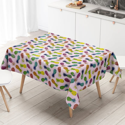 Rouleau de toile cirée ARTICLE SPÉCIAL ananas coloré sur rose B6010-03 Rouleau de marchandises