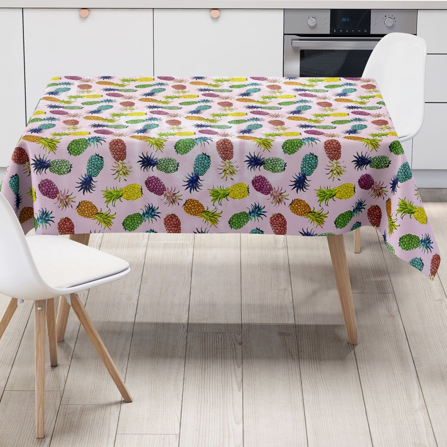 Rouleau de toile cirée ARTICLE SPÉCIAL ananas coloré sur rose B6010-03 Rouleau de marchandises
