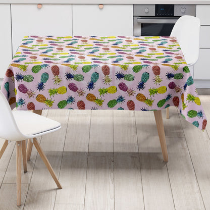 Rouleau de toile cirée ARTICLE SPÉCIAL ananas coloré sur rose B6010-03 Rouleau de marchandises