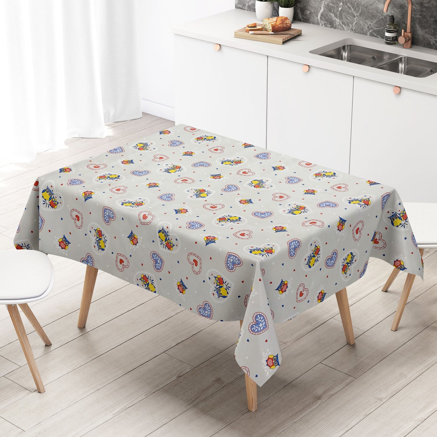 Oilcloth roll SPECIAL ITEMS Owls Hearts B9000-01 Roll goods