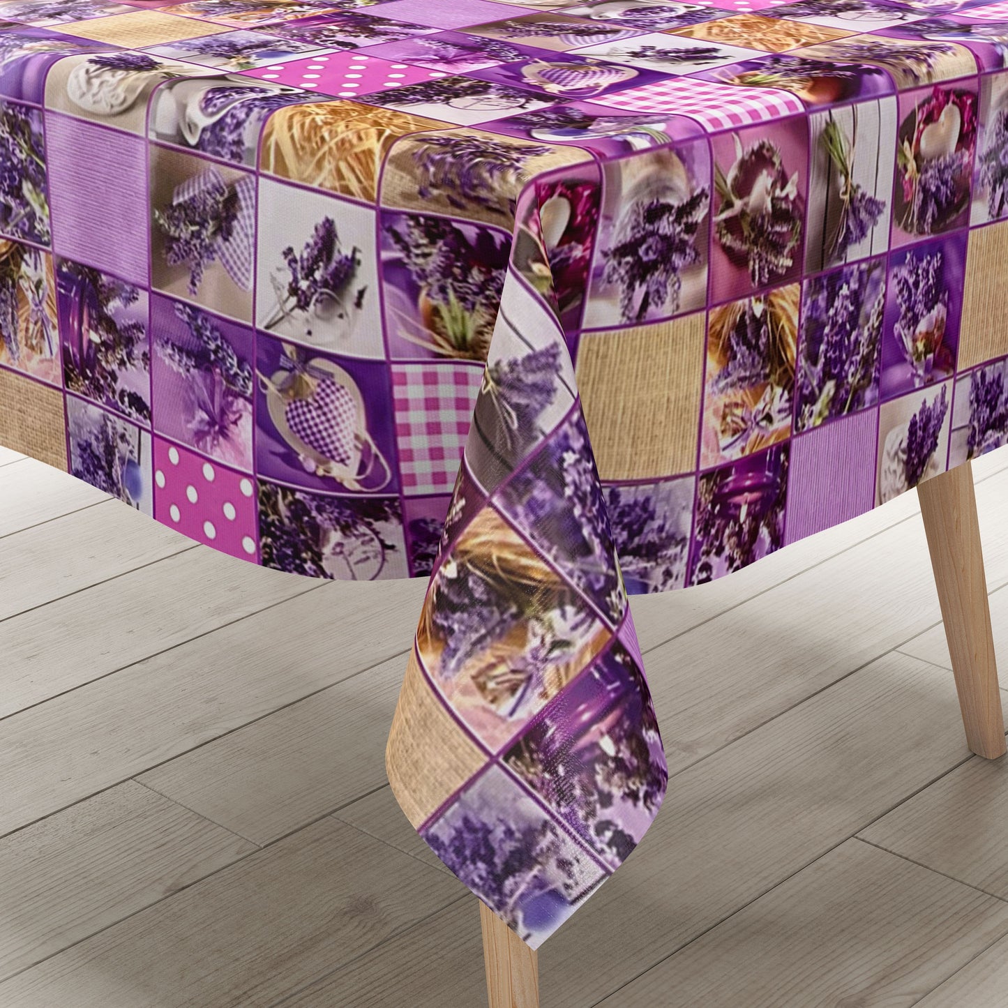 Wachstuch Rolle SONDERPOSTEN Lavendel Patchwork B9014-01 Rollenware