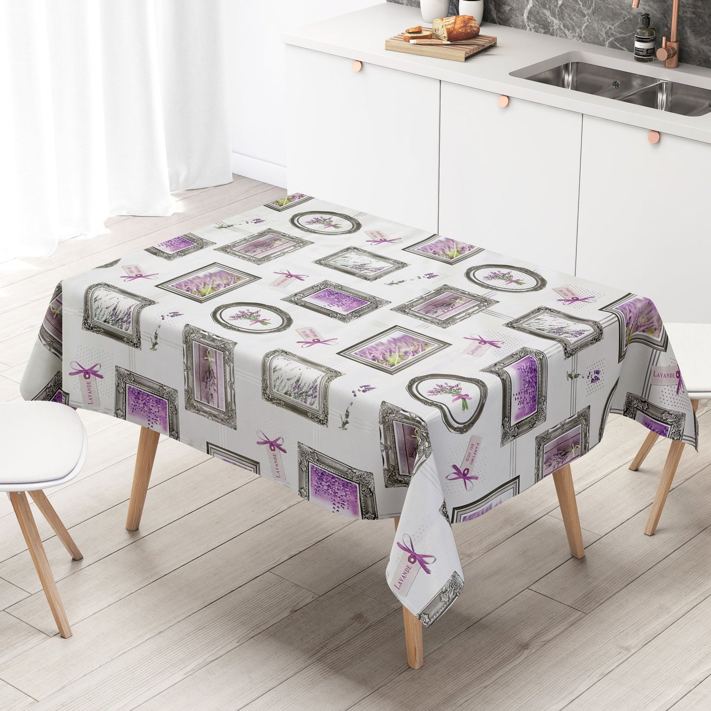Wachstuch Rolle SONDERPOSTEN Lavendel Bilderrahmen B9047-01 Rollenware