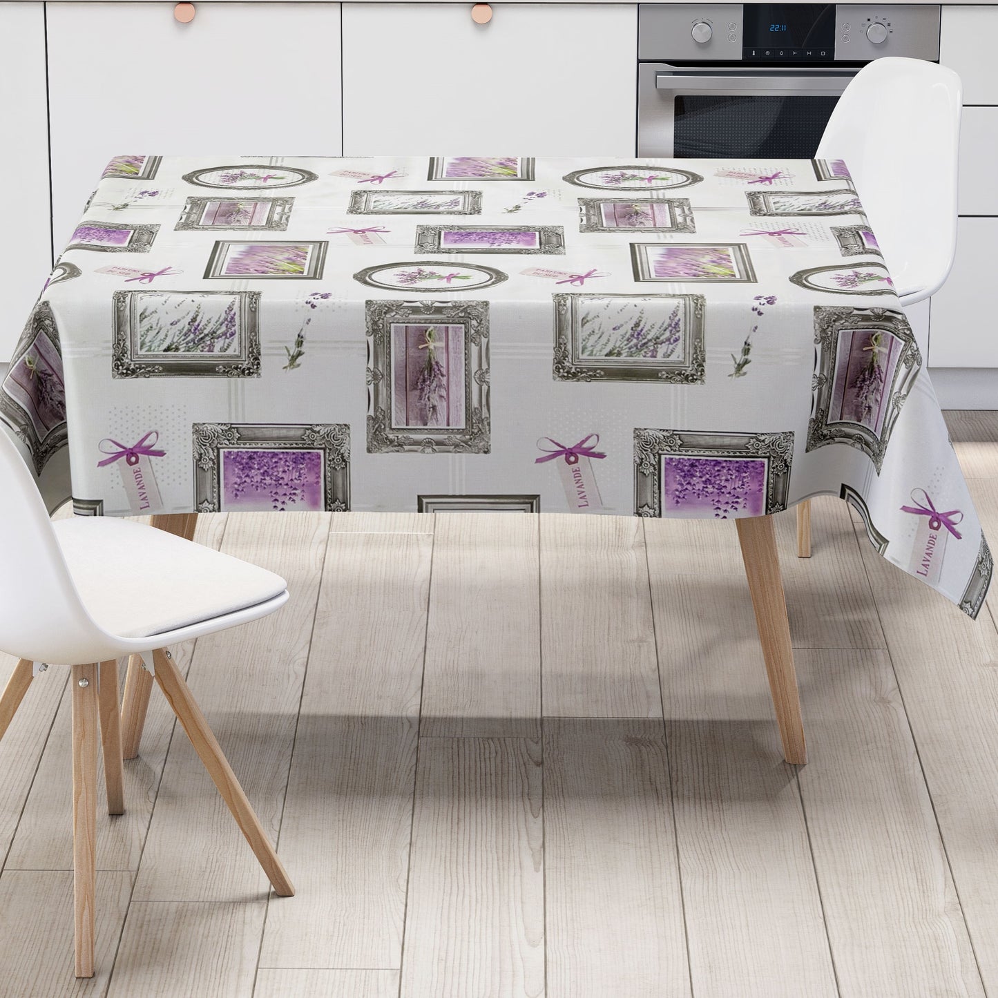 Wachstuch Rolle SONDERPOSTEN Lavendel Bilderrahmen B9047-01 Rollenware