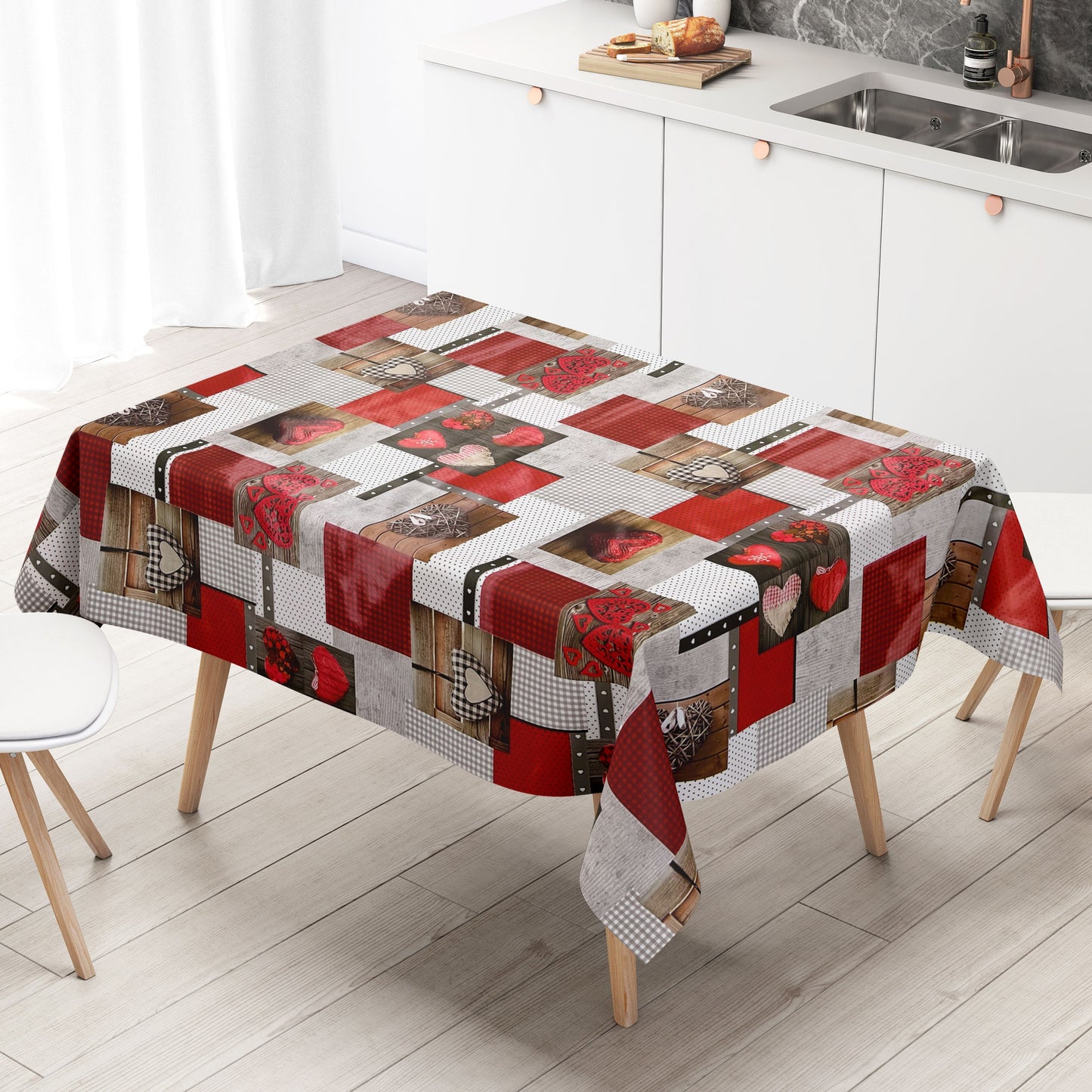 Rouleau de toile cirée ARTICLE SPÉCIAL Hearts Love Patchwork B9061-01 Rouleau de marchandises