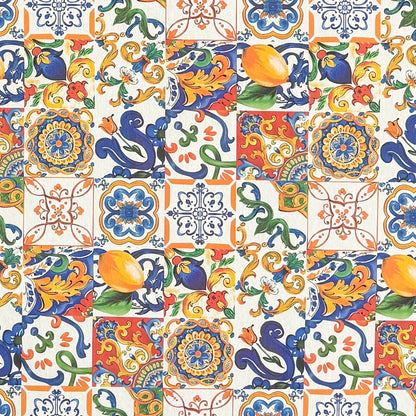 beschichtete Baumwoll Tischdecke Mosaik Zitronen