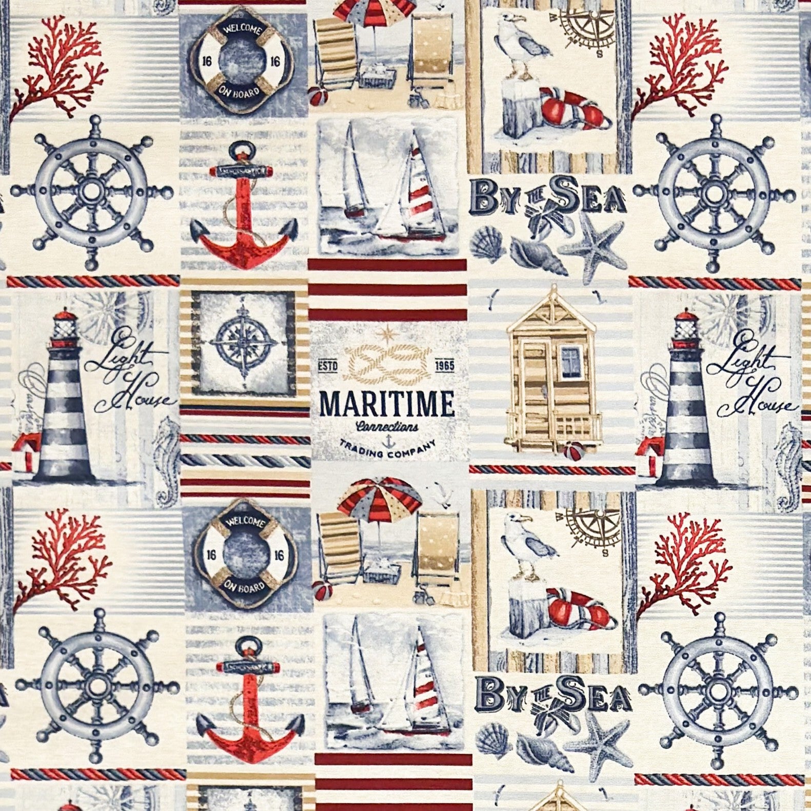 Jacquard Tischdecke maritim