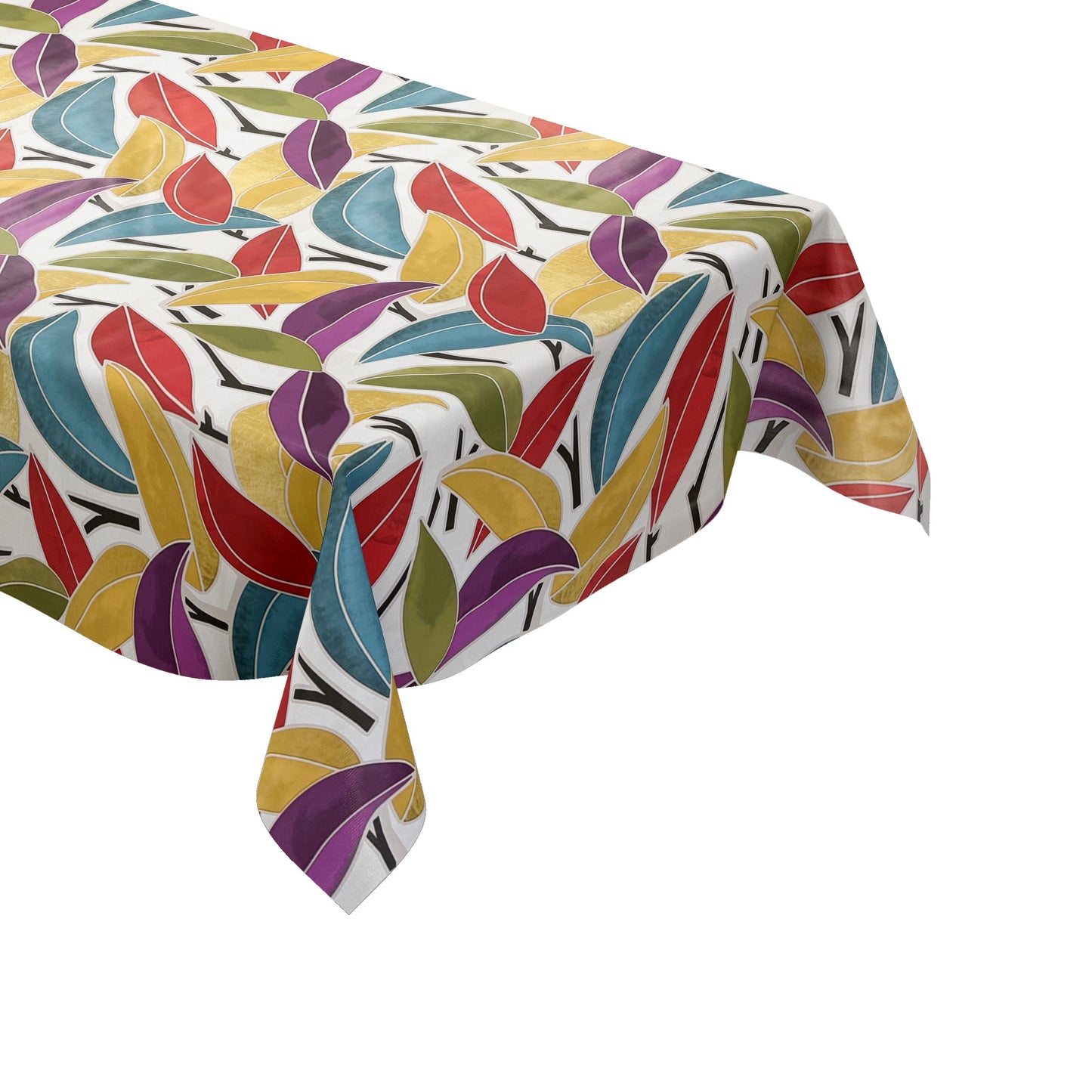 Wachstuch Tischdecke bunte Blätter Dschungel