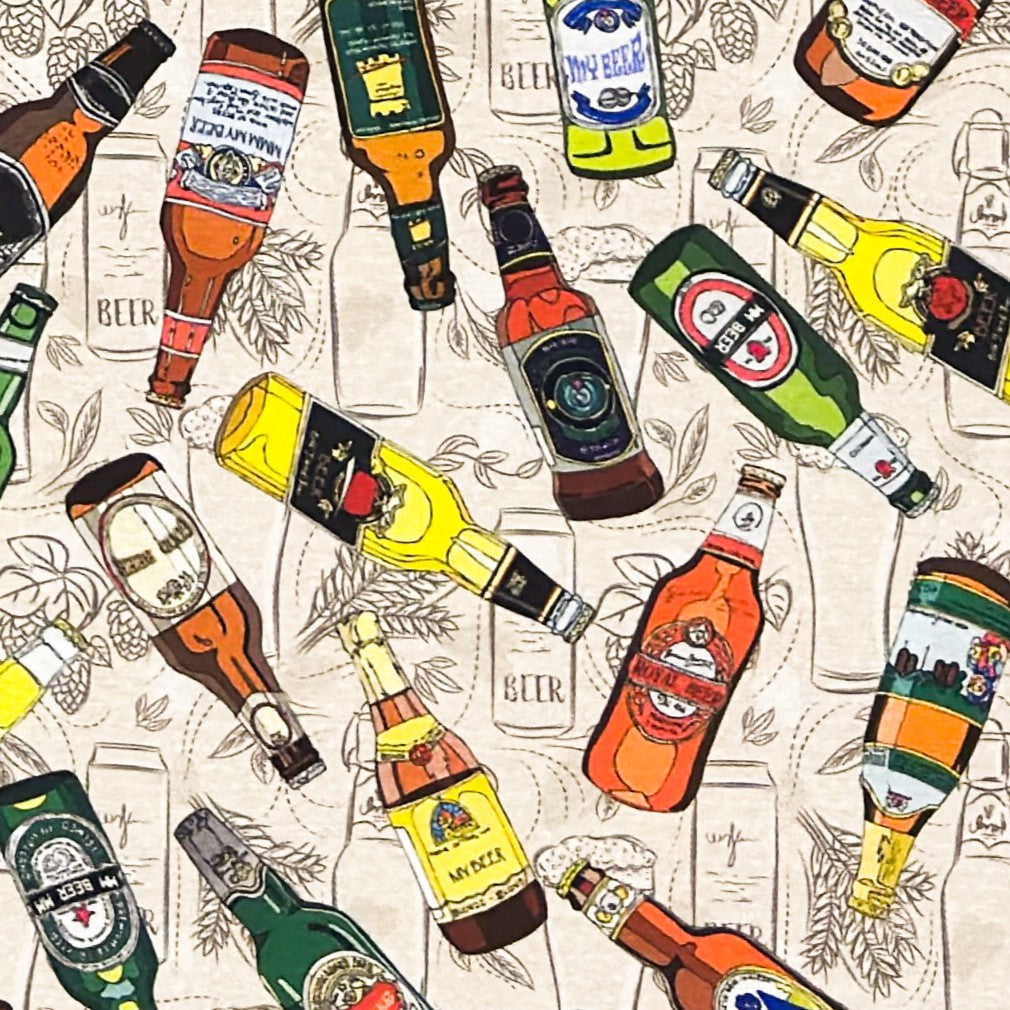 Jacquard Tischdecke aus beschichteter Baumwoll Bierflaschen