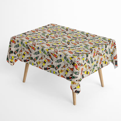 Jacquard Tischdecke aus beschichteter Baumwoll Bierflaschen