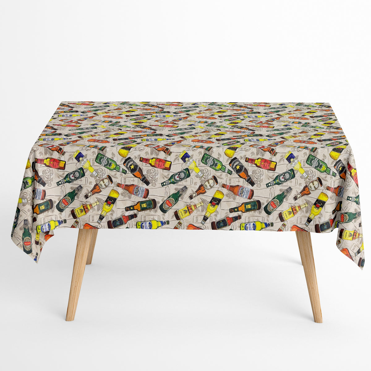 Jacquard Tischdecke aus beschichteter Baumwoll Bierflaschen