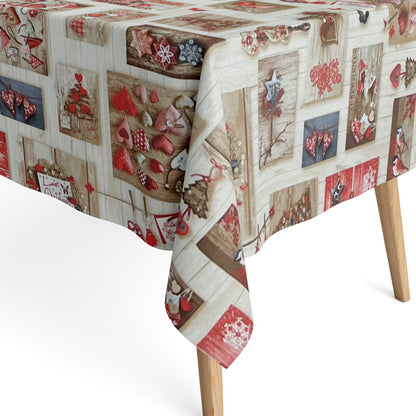 textile tablecloth jacquard coated cotton Christmas BELEN 60496 square round oval