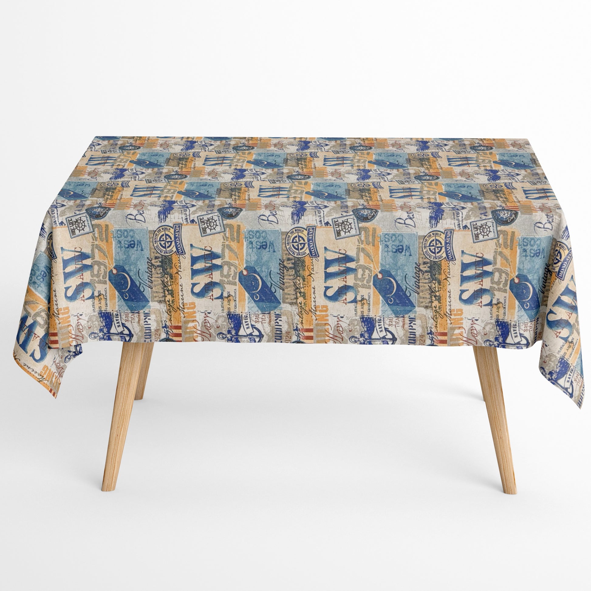 Baumwoll Tischdecke maritim Vintage