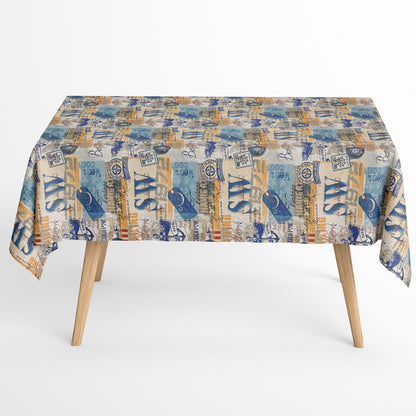 Baumwoll Tischdecke maritim Vintage