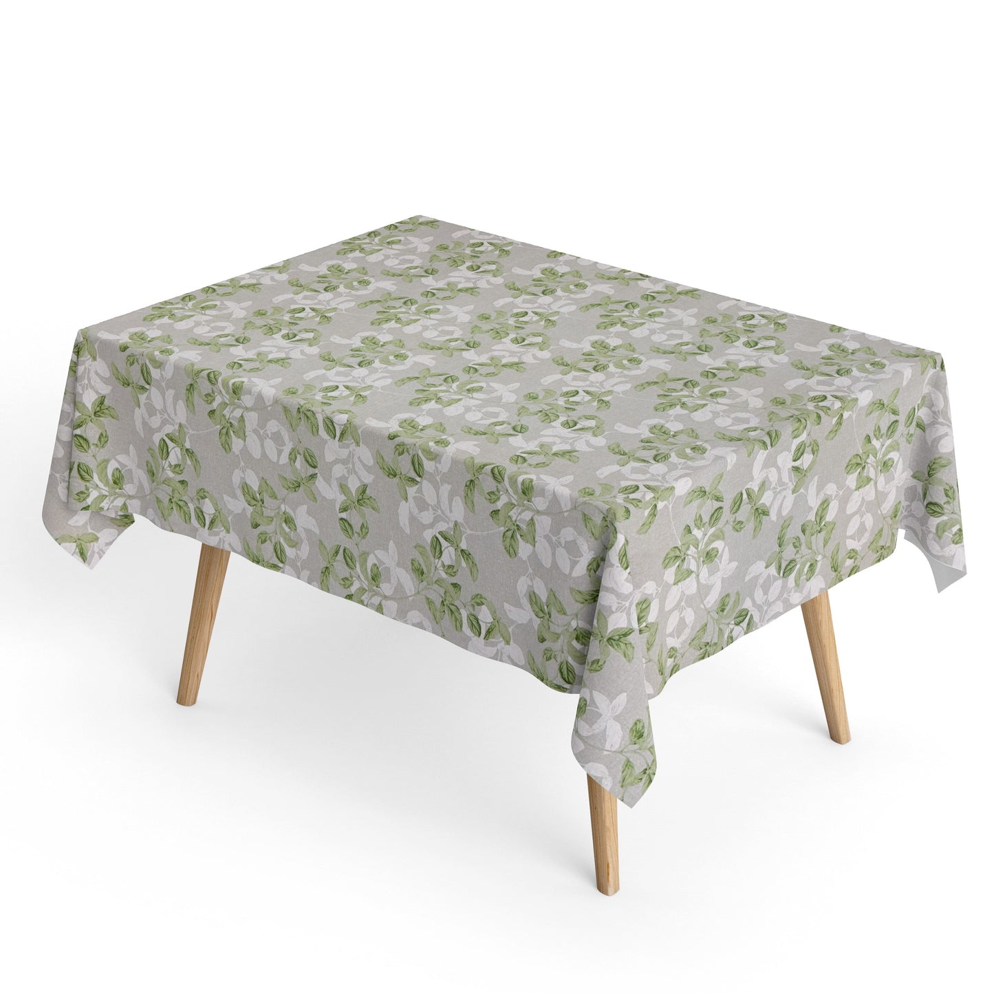Nappe jacquard en coton enduit antitache BLANCHE Basilic carrée ronde ovale