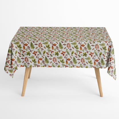 Tischdecke beschichtete Baumwolle Herbst Laub Pilze