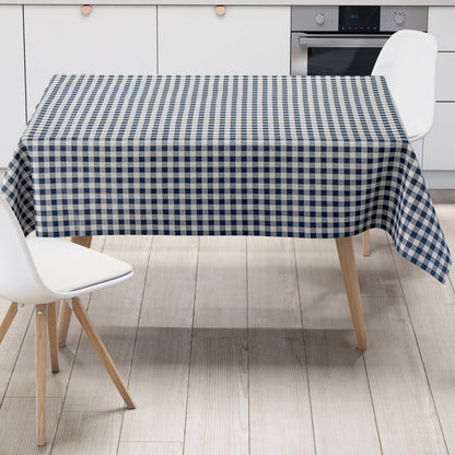 Wachstuch Tischdecke kariert Vichy dunkelblau