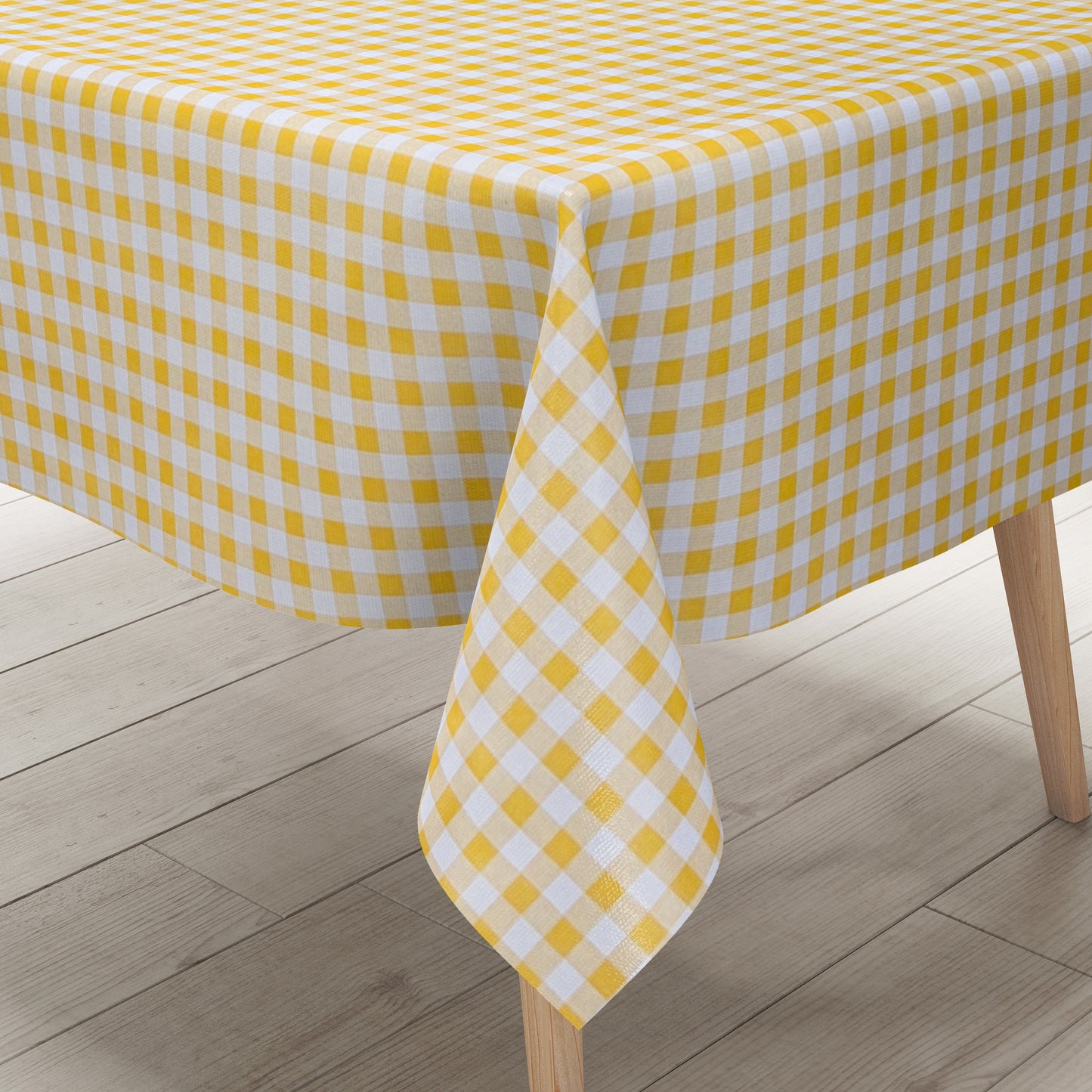 Wachstuch Tischdecke C141014 gelb kariert klein Vichy eckig rund oval