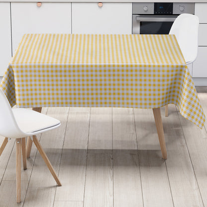 Wachstuch Tischdecke C141014 gelb kariert klein Vichy eckig rund oval