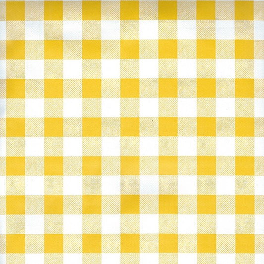 Oilcloth roll sold by the meter C141014 yellow small checked