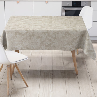 Wachstuch Tischdecke Ornamente Barock beige