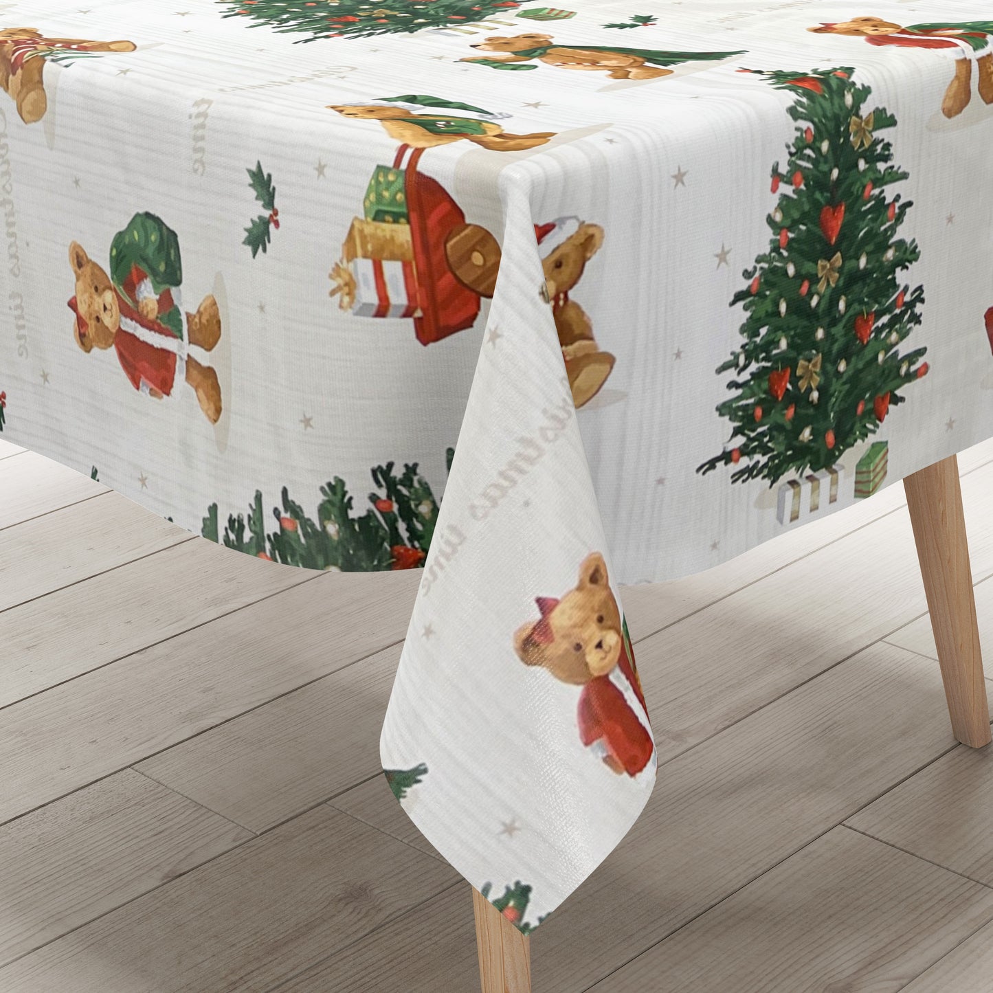 Rouleau de toile cirée Noël C141531 Ours en peluche Rouleau de sapin de Noël