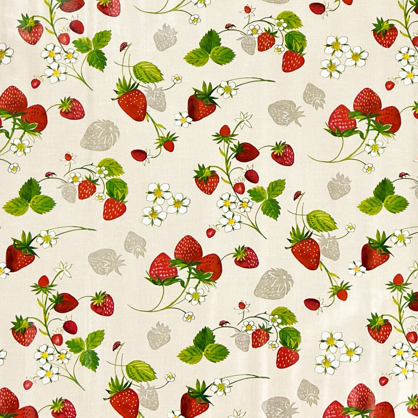 Nappe en toile cirée C141791 motif fraises fruits cuisine d'été carré rond ovale